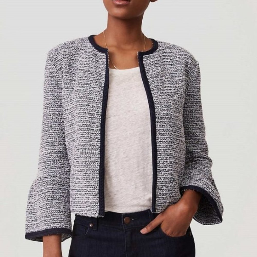 Loft Tweed Jacket Bell Sleeves XSP